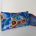 Oilcloth Zipper Bag - Floral Blue