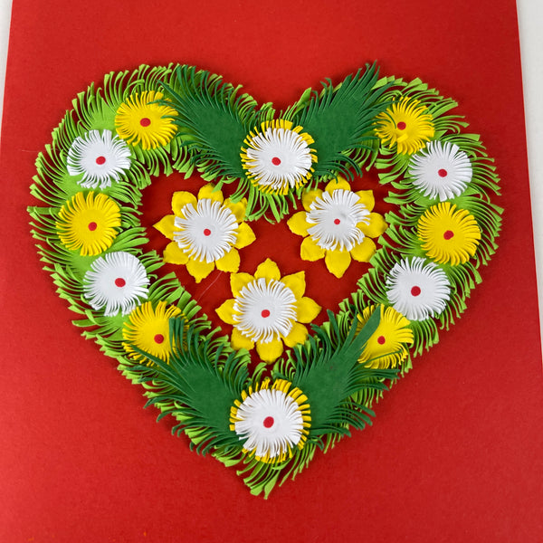 Fringed Paper Heart Note Cards - Assorted