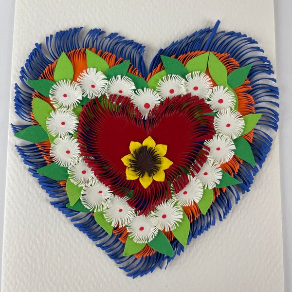 Fringed Paper Heart Note Cards - Assorted
