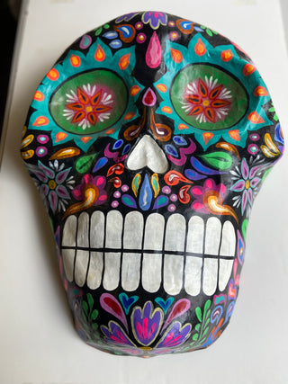 Gigante Sugar Skull Wall Masks - Black with Teal Eyes