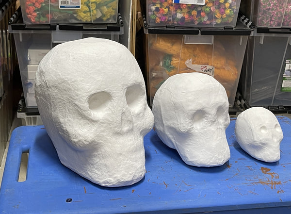 Blank Papier Mache Skull - 10"