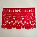 Small Paper Day of the Dead Papel Picado Banner - Dozen