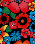 Mexican Oilcloth - Flower Fields on Black