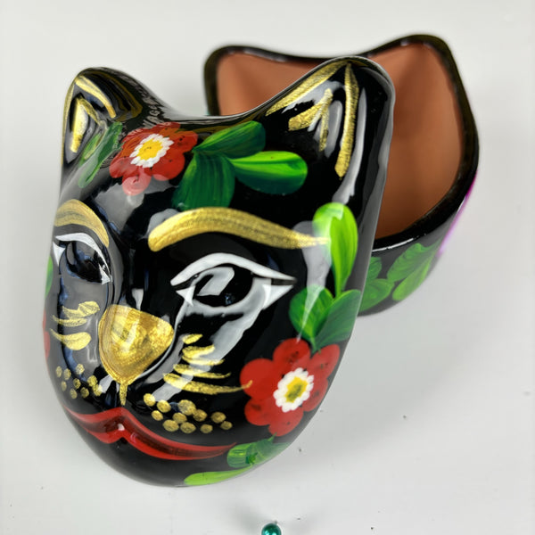 Ceramic - Jewelry Box - Cat, black or white