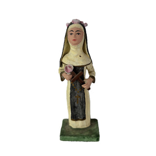 Figurine - Nun Holding a Cross and Rose