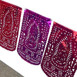 Guadalupe Papel Picado Banners – Medium Mylar Vertical, magenta