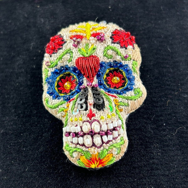 Microbead - Sugar Skull - Brooch