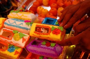 molded sugar coffins