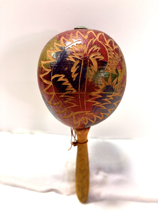 Vintage Maraca - Hand Etched Palm Tree in Sun