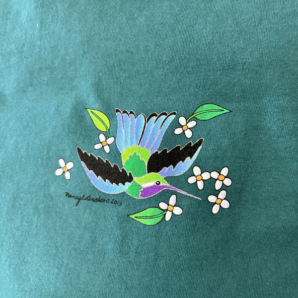 T Shirt - Hummingbirds- Deep Teal