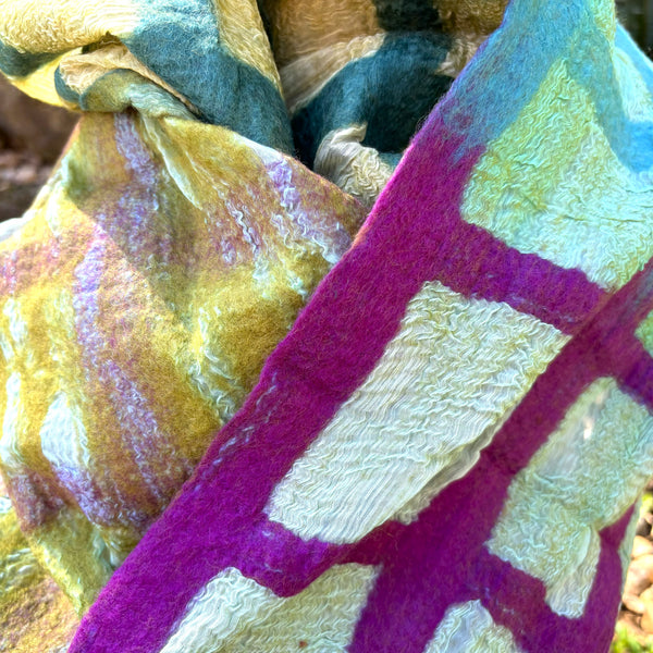 Scarf - Window Pane - Purple, Green & Blue