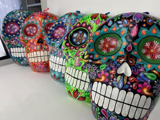 Medium Sugar Skull Wall Masks -Black & White