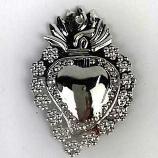 Amor Silver Heart Milagro 3 inch