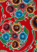 Mexican Oilcloth - Floral on Red