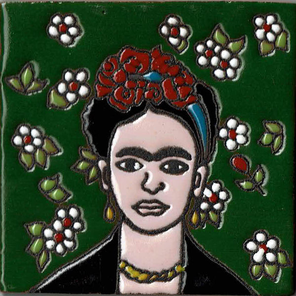 Green Frida Mexican Tile