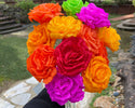 Rose Bouquet - Dozen of assorted hand made paper flowers