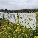Large White Wedding Papel Picado Banner