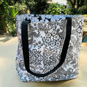 TOTE Reversible Oilcloth Market Bag - Paradise Black/Wildflower BW