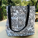TOTE Reversible Oilcloth Market Bag - Paradise Black/Wildflower BW