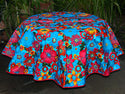 Mexican Oilcloth - Flower Fields on Light Blue (C)