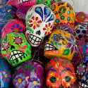 Sugar Skull Ornaments with Gold Strings