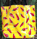 Mexican Oilcloth - Red Chile Peppers on Yellow