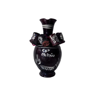 Mexican Folk Art Jar and Shot Glass Set (often called a Jarrito set)