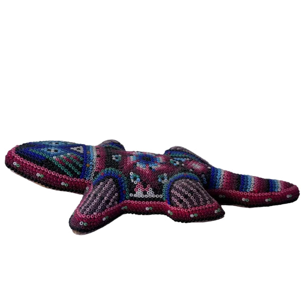 Huichol Beaded Lizard or Iguana Figurine
