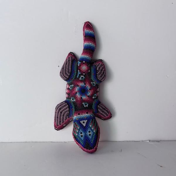 Huichol Beaded Lizard or Iguana Figurine