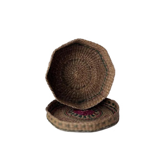 Basket - Round Wicker Basket Trinket Box