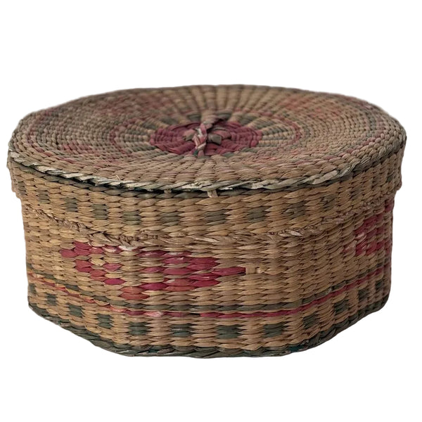 Basket - Round Wicker Basket Trinket Box