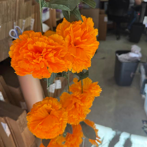 Marigold Garlands - Orange 9 ft long