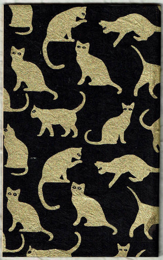Gold Cats Notebook - Handmade in Nepal