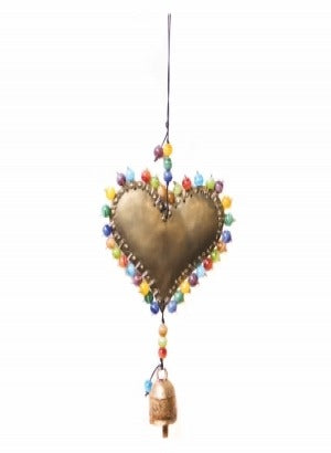 Color Spike the Heart W/Beads and a Bell