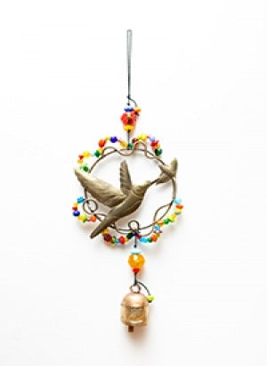 Hummingbird Paradise W/Beads and a Bell