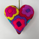 Secret Message Felted Heart - medium 3 1/2"- Embroidered w/hidden pocket