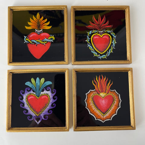 Milagro Heart Coasters - set of 4