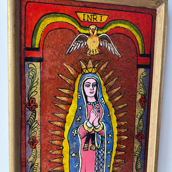 Glass Virgin of Guadalupe Plaque