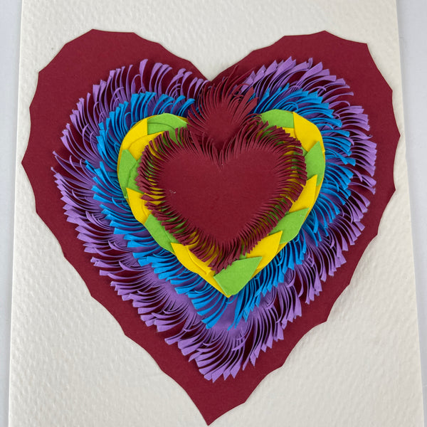 Fringed Paper Heart Note Cards - Assorted