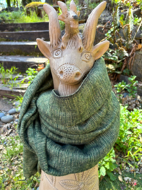 Brushed Woven Shawl - Chartreuse Khaki
