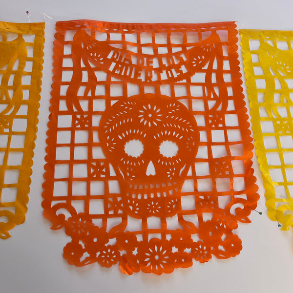 Vertical sugar skull paper papel picado