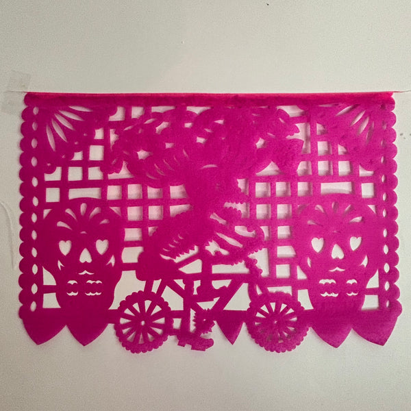 Small Paper Day of the Dead Papel Picado Banner - Dozen