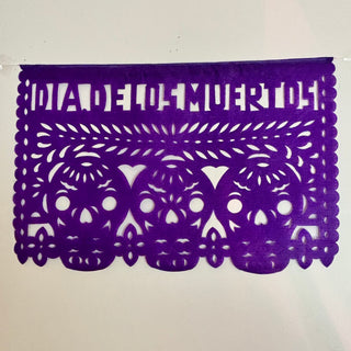 Medium Paper Day of the Dead Papel Picado Banner - Dozen