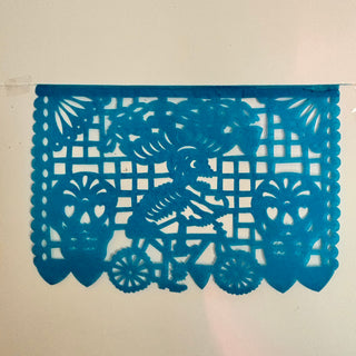 Small Paper Day of the Dead Papel Picado Banner - Dozen