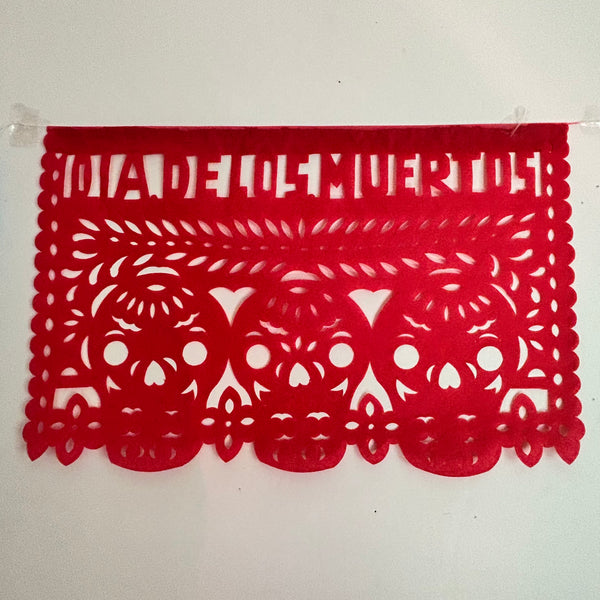 Small Paper Day of the Dead Papel Picado Banner - Dozen