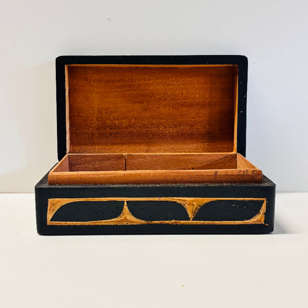 Jungle Wood Carved Trinket Box