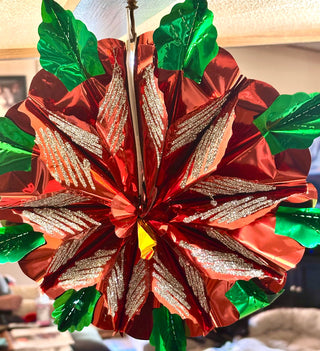 Metallic Christmas Poinsettia - 12 inches