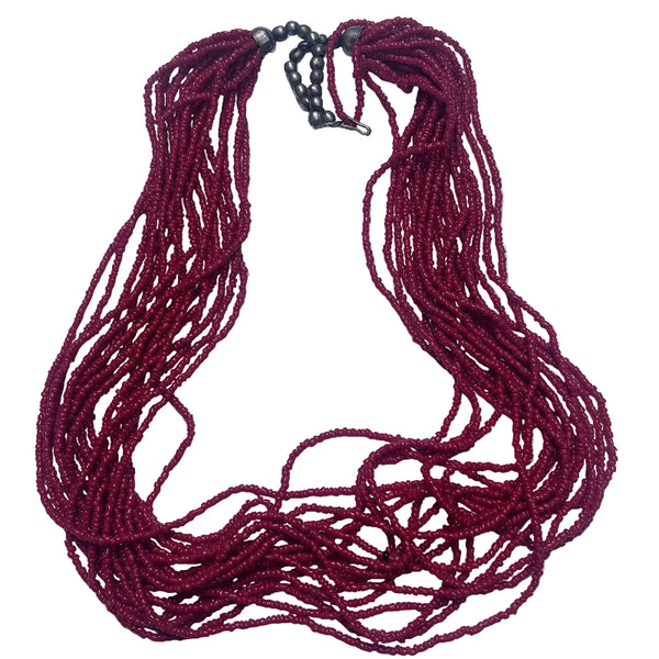 Necklace with Small Red Beads