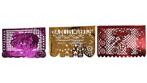 Metallic Day of the Dead Cut Paper Banner - Large - 0