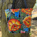 TOTE Reversible Oilcloth Market Bag - Frida Black/Black Polka Dots